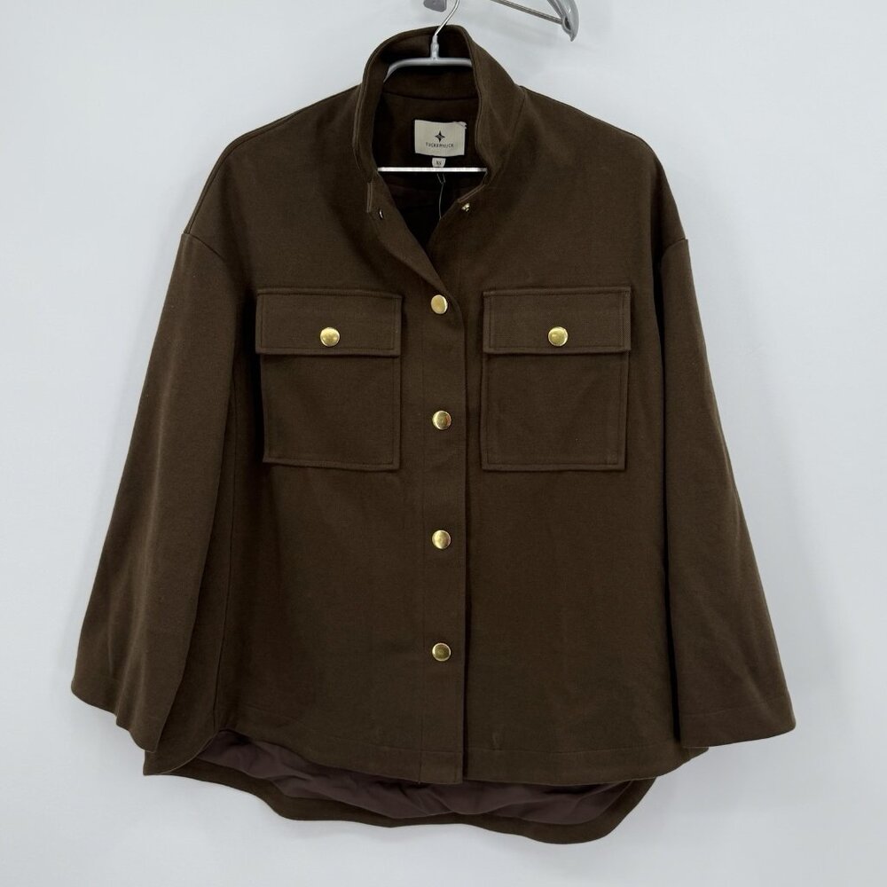 Tuckernuck Chocolate Brown Marant Shirt Jacket 'Shacket' Button Front size XS **